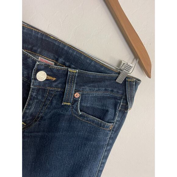 True Religion 31 Jeans Y2k Style Low Rise Logo Flap Pockets Bootcut Stretch - Picture 8 of 12